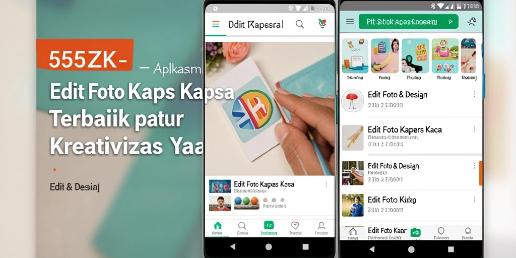 Antarmuka utama 555ZK yang menampilkan alat pengeditan foto kertas kaca.
