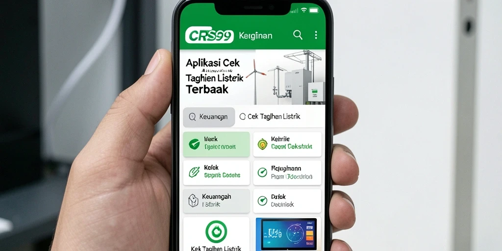 Tampilan antarmuka aplikasi CRS99 untuk cek tagihan listrik.