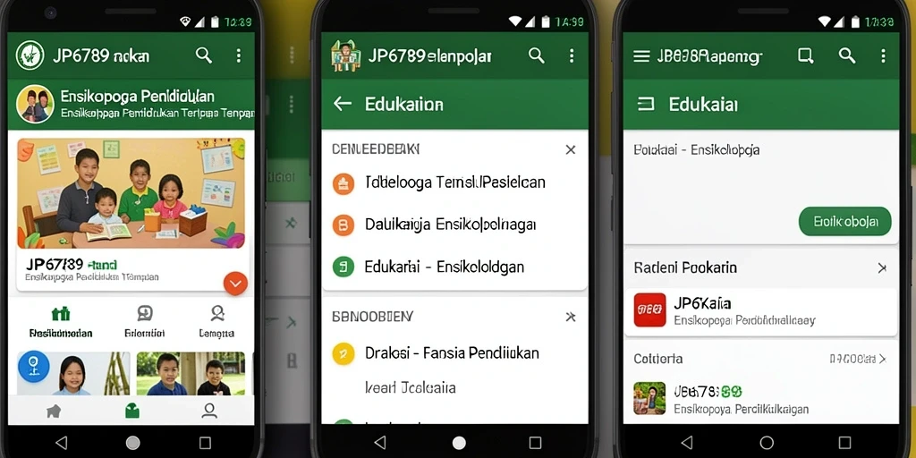 Screenshot aplikasi JP6789 yang memperlihatkan antarmuka edukasi yang menarik.