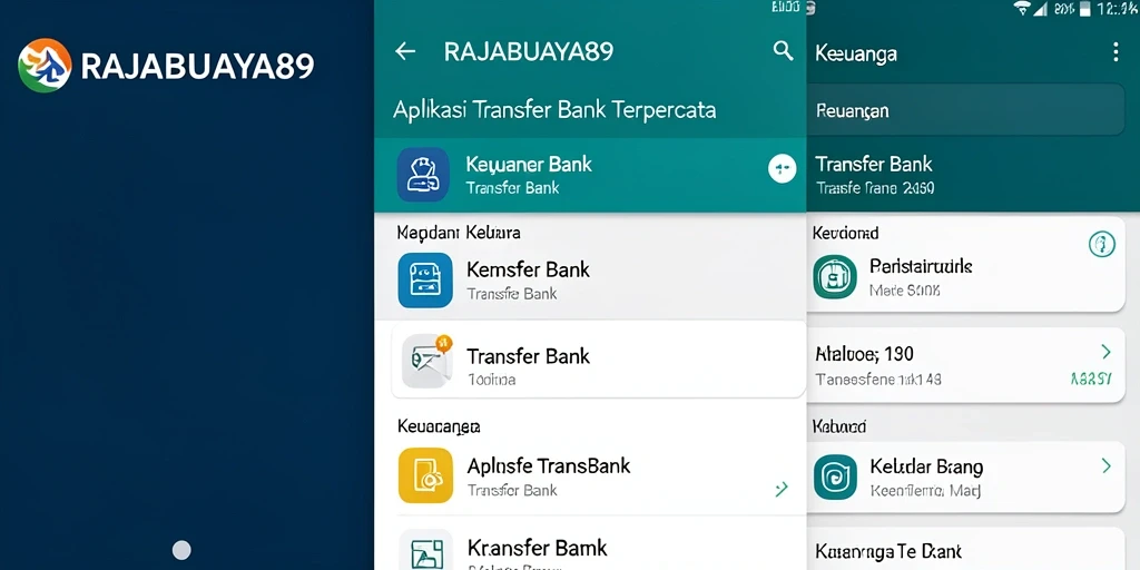 Tampilan antarmuka aplikasi RAJABUAYA89 untuk Transfer Bank.