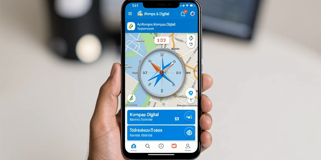 Antarmuka T6 menampilkan kompas digital yang modern dan fungsional.